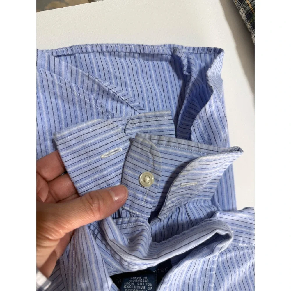 Ralph Lauren Button down Shirt Kids Boys Medium 10-12 School Casual Plaid Check